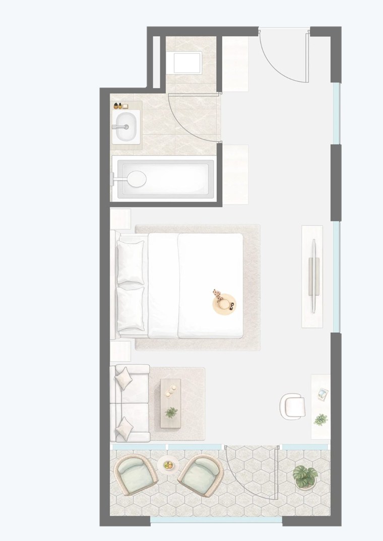 Планировка: Студия, 38,9 м²