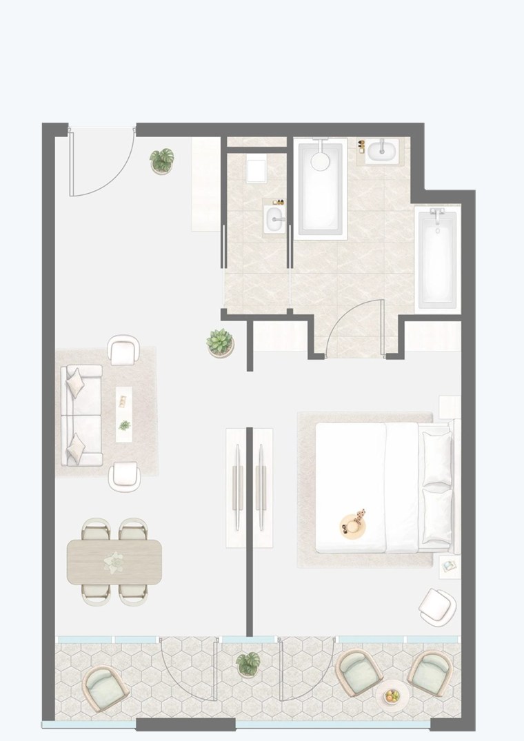 Планировка: Резиденция, 59,2 м²