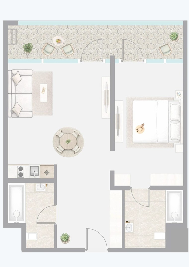 Планировка: Семейная резиденция, 73,45 м²